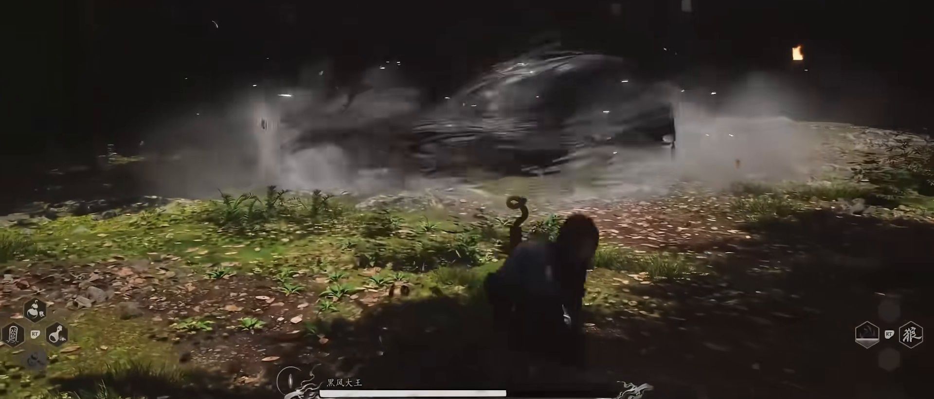 High-difficulty combat: a boss fight with razor-thin margins